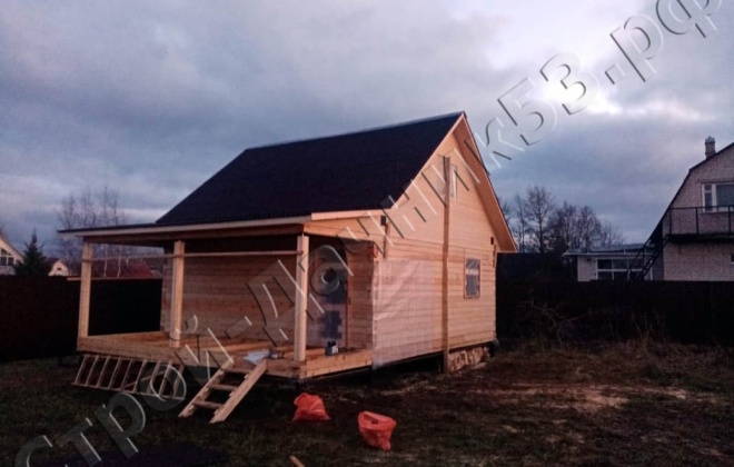 3 Брусовая баня Б-14 6×8, 75 м², Ленинградская область, Посёлок Тайцы (3)